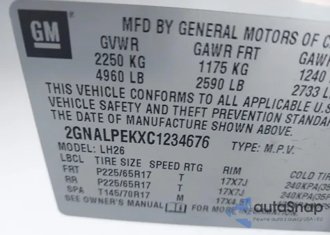 2012 Chevrolet Equinox 2Lt from USA, damaged, VIN 2GNALPEKXC1234676